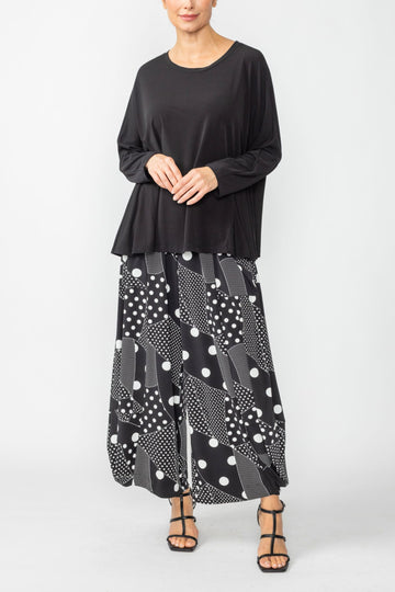 Black Essential Punto Polka Dot Pants